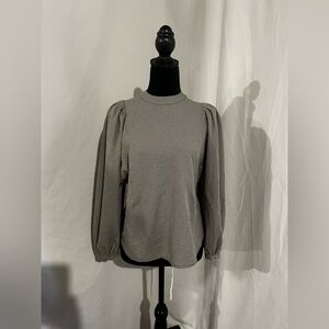 Puff sleeve riding style shirt houndstooth pattern xs -damaged see photos